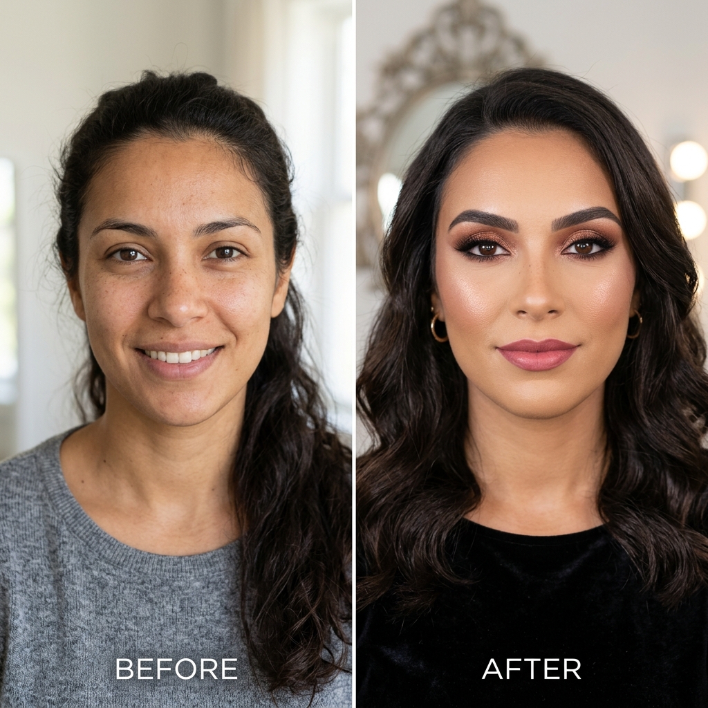 Antes e depois de aluna - Make Noite e Festa
